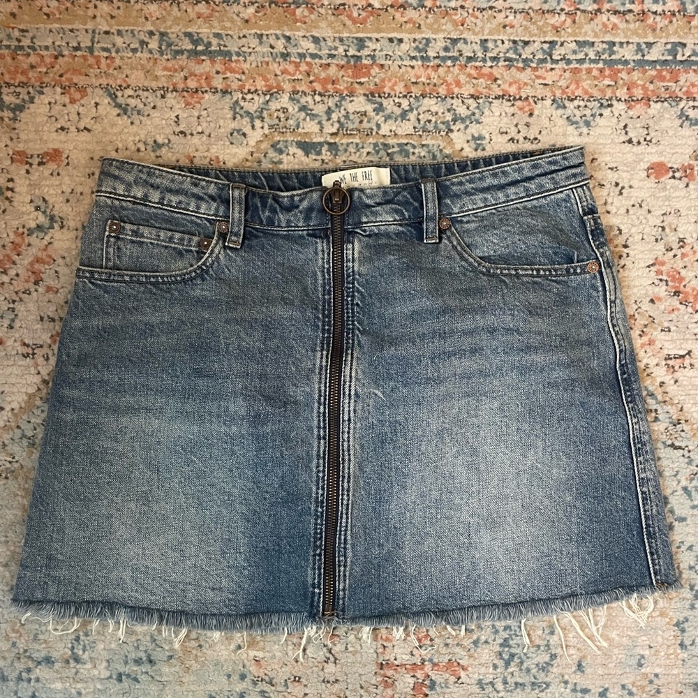 We The Free Denim Zip Skirt Size 30